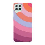 PrintiFy Samsung Galaxy M32 ile Uyumlu Kapak Renk Cümbüşü F Pembe Tasarımlı 1mm Fit Şeffaf Silikon Kılıf