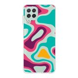 PrintiFy Samsung Galaxy M32 ile Uyumlu Kapak Renkli Desen A Kırmızı Tasarımlı 1mm Fit Şeffaf Silikon Kılıf