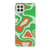 PrintiFy Samsung Galaxy M32 ile Uyumlu Kapak Renkli Desen E Yeşil Tasarımlı 1mm Fit Şeffaf Silikon Kılıf