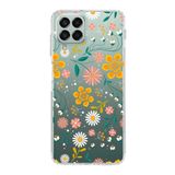 PrintiFy Samsung Galaxy M33 ile Uyumlu Kapak Çiçek Tasarımlı 1mm Fit Şeffaf Silikon Kılıf