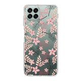 PrintiFy Samsung Galaxy M33 ile Uyumlu Kapak Floral Kırmızı Tasarımlı 1mm Fit Şeffaf Silikon Kılıf