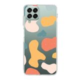 PrintiFy Samsung Galaxy M33 ile Uyumlu Kapak Geometrik Şekiller Tasarımlı 1mm Fit Şeffaf Silikon Kılıf