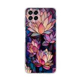 PrintiFy Samsung Galaxy M33 ile Uyumlu Vitray Sessiz Lotus Tasarımlı Şeffaf Silikon Kılıf