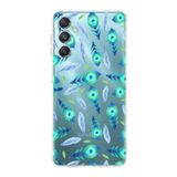 PrintiFy Samsung Galaxy M34 5G ile Uyumlu Nazar Boncuğu 3 Kamera Korumalı Şeffaf Silikon Kılıf