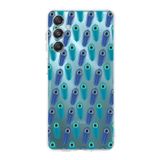 PrintiFy Samsung Galaxy M34 5G ile Uyumlu Nazar Boncuğu 4 Kamera Korumalı Şeffaf Silikon Kılıf