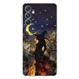 PrintiFy Samsung Galaxy M34 ile Uyumlu Vitray Cadı Saati Tasarımlı Şeffaf Silikon Kılıf