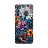 PrintiFy Samsung Galaxy M34 ile Uyumlu Vitray Mücevher Flora Tasarımlı Şeffaf Silikon Kılıf