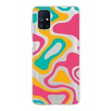 PrintiFy Samsung Galaxy M51 ile Uyumlu Kapak Renkli Desen B Turuncu Tasarımlı 1mm Fit Şeffaf Silikon Kılıf