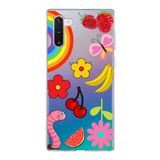 PrintiFy Samsung Galaxy Note 10 ile Uyumlu 1mm Slim Fit Water Color 5 Baskılı Şeffaf Kılıf