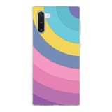PrintiFy Samsung Galaxy Note 10 ile Uyumlu Kapak Renk Cümbüşü B Mor Tasarımlı 1mm Fit Şeffaf Silikon Kılıf