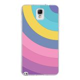PrintiFy Samsung Galaxy Note 3 ile Uyumlu Kapak Renk Cümbüşü B Mor Tasarımlı 1mm Fit Şeffaf Silikon Kılıf