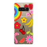 PrintiFy Samsung Galaxy Note 8 ile Uyumlu 1mm Slim Fit Water Color 5 Baskılı Şeffaf Kılıf