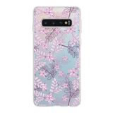 PrintiFy Samsung Galaxy S10 ile Uyumlu Kapak Floral Pudra Tasarımlı 1mm Fit Şeffaf Silikon Kılıf