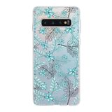 PrintiFy Samsung Galaxy S10 ile Uyumlu Kapak Floral Su Yeşili Tasarımlı 1mm Fit Şeffaf Silikon Kılıf