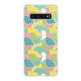 PrintiFy Samsung Galaxy S10 ile Uyumlu Kapak Memphis Desen - 3 Tasarımlı 1mm Fit Şeffaf Silikon Kılıf