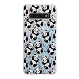 PrintiFy Samsung Galaxy S10 ile Uyumlu Kapak Panda Tasarımlı 1mm Fit Şeffaf Silikon Kılıf