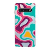 PrintiFy Samsung Galaxy S10 ile Uyumlu Kapak Renkli Desen A Kırmızı Tasarımlı 1mm Fit Şeffaf Silikon Kılıf