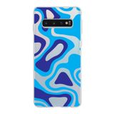 PrintiFy Samsung Galaxy S10 ile Uyumlu Kapak Renkli Desen C Mavi Tasarımlı 1mm Fit Şeffaf Silikon Kılıf