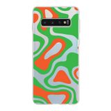 PrintiFy Samsung Galaxy S10 ile Uyumlu Kapak Renkli Desen E Yeşil Tasarımlı 1mm Fit Şeffaf Silikon Kılıf