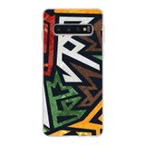PrintiFy Samsung Galaxy S10 ile Uyumlu Kapak Soyut Grafiti Tasarımlı 1mm Fit Şeffaf Silikon Kılıf