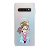 PrintiFy Samsung Galaxy S10 ile Uyumlu Kapak Vespagirl Tasarımlı 1mm Fit Şeffaf Silikon Kılıf