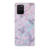 PrintiFy Samsung Galaxy S10 Lite ile Uyumlu Kapak Floral Pudra Tasarımlı 1mm Fit Şeffaf Silikon Kılıf
