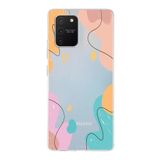 PrintiFy Samsung Galaxy S10 Lite ile Uyumlu Kapak Karışık Renkler Tasarımlı 1mm Fit Şeffaf Silikon Kılıf