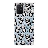 PrintiFy Samsung Galaxy S10 Lite ile Uyumlu Kapak Panda Tasarımlı 1mm Fit Şeffaf Silikon Kılıf
