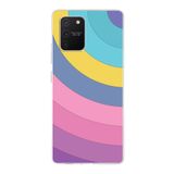 PrintiFy Samsung Galaxy S10 Lite ile Uyumlu Kapak Renk Cümbüşü B Mor Tasarımlı 1mm Fit Şeffaf Silikon Kılıf