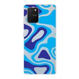PrintiFy Samsung Galaxy S10 Lite ile Uyumlu Kapak Renkli Desen C Mavi Tasarımlı 1mm Fit Şeffaf Silikon Kılıf