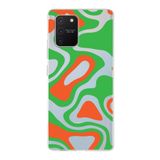 PrintiFy Samsung Galaxy S10 Lite ile Uyumlu Kapak Renkli Desen E Yeşil Tasarımlı 1mm Fit Şeffaf Silikon Kılıf