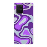PrintiFy Samsung Galaxy S10 Lite ile Uyumlu Kapak Renkli Desen F Mor Tasarımlı 1mm Fit Şeffaf Silikon Kılıf