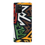 PrintiFy Samsung Galaxy S10 Lite ile Uyumlu Kapak Soyut Grafiti Tasarımlı 1mm Fit Şeffaf Silikon Kılıf