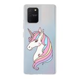 PrintiFy Samsung Galaxy S10 Lite ile Uyumlu Kapak Unicorn Tasarımlı 1mm Fit Şeffaf Silikon Kılıf