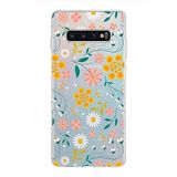 PrintiFy Samsung Galaxy S10 Plus ile Uyumlu Kapak Çiçek Tasarımlı 1mm Fit Şeffaf Silikon Kılıf