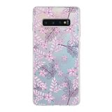PrintiFy Samsung Galaxy S10 Plus ile Uyumlu Kapak Floral Pudra Tasarımlı 1mm Fit Şeffaf Silikon Kılıf