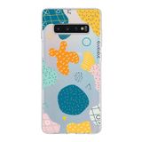 PrintiFy Samsung Galaxy S10 Plus ile Uyumlu Kapak Geometrik Şekiller Tasarımlı 1mm Fit Şeffaf Silikon Kılıf