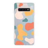 PrintiFy Samsung Galaxy S10 Plus ile Uyumlu Kapak Grunge Tasarımlı 1mm Fit Şeffaf Silikon Kılıf