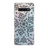 PrintiFy Samsung Galaxy S10 Plus ile Uyumlu Kapak Nostalji Desen - B Tasarımlı 1mm Fit Şeffaf Silikon Kılıf