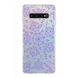 PrintiFy Samsung Galaxy S10 Plus ile Uyumlu Kapak Nostalji Desen - D Tasarımlı 1mm Fit Şeffaf Silikon Kılıf
