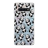 PrintiFy Samsung Galaxy S10 Plus ile Uyumlu Kapak Panda Tasarımlı 1mm Fit Şeffaf Silikon Kılıf