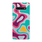 PrintiFy Samsung Galaxy S10 Plus ile Uyumlu Kapak Renkli Desen A Kırmızı Tasarımlı 1mm Fit Şeffaf Silikon Kılıf