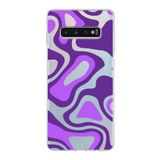 PrintiFy Samsung Galaxy S10 Plus ile Uyumlu Kapak Renkli Desen F Mor Tasarımlı 1mm Fit Şeffaf Silikon Kılıf