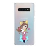 PrintiFy Samsung Galaxy S10 Plus ile Uyumlu Kapak Vespagirl Tasarımlı 1mm Fit Şeffaf Silikon Kılıf