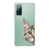 PrintiFy Samsung Galaxy S20 FE ile Uyumlu Kapak Catface Tasarımlı 1mm Fit Şeffaf Silikon Kılıf