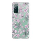 PrintiFy Samsung Galaxy S20 FE ile Uyumlu Kapak Floral Pudra Tasarımlı 1mm Fit Şeffaf Silikon Kılıf