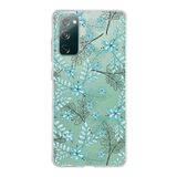 PrintiFy Samsung Galaxy S20 FE ile Uyumlu Kapak Floral Su Yeşili Tasarımlı 1mm Fit Şeffaf Silikon Kılıf
