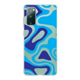PrintiFy Samsung Galaxy S20 FE ile Uyumlu Kapak Renkli Desen C Mavi Tasarımlı 1mm Fit Şeffaf Silikon Kılıf