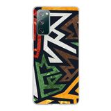 PrintiFy Samsung Galaxy S20 FE ile Uyumlu Kapak Soyut Grafiti Tasarımlı 1mm Fit Şeffaf Silikon Kılıf