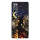 PrintiFy Samsung Galaxy S20 FE ile Uyumlu Vitray Cadı Saati Tasarımlı Şeffaf Silikon Kılıf